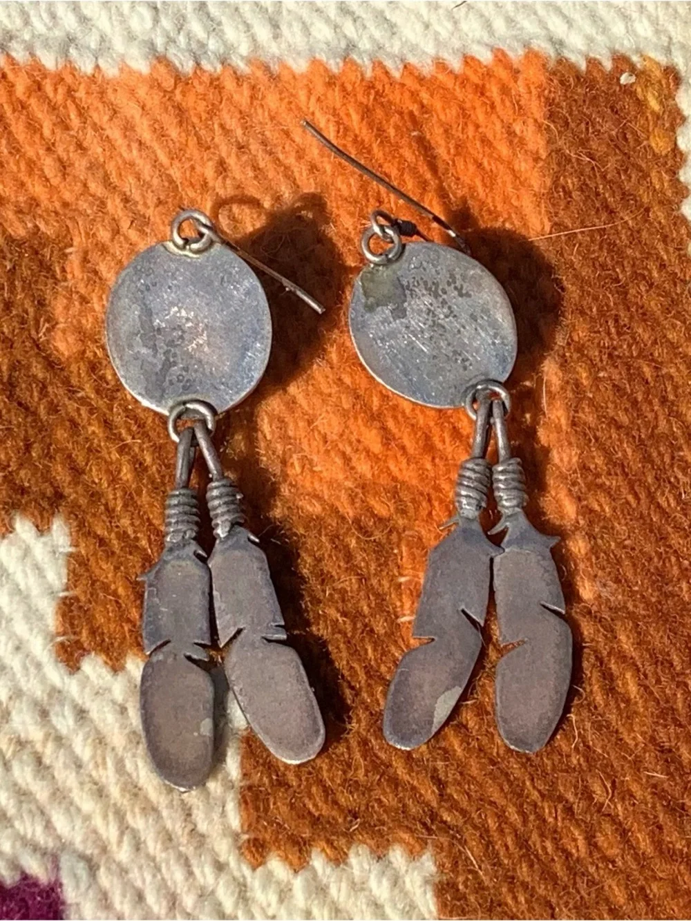 Onyx Sterling Feather Earrings